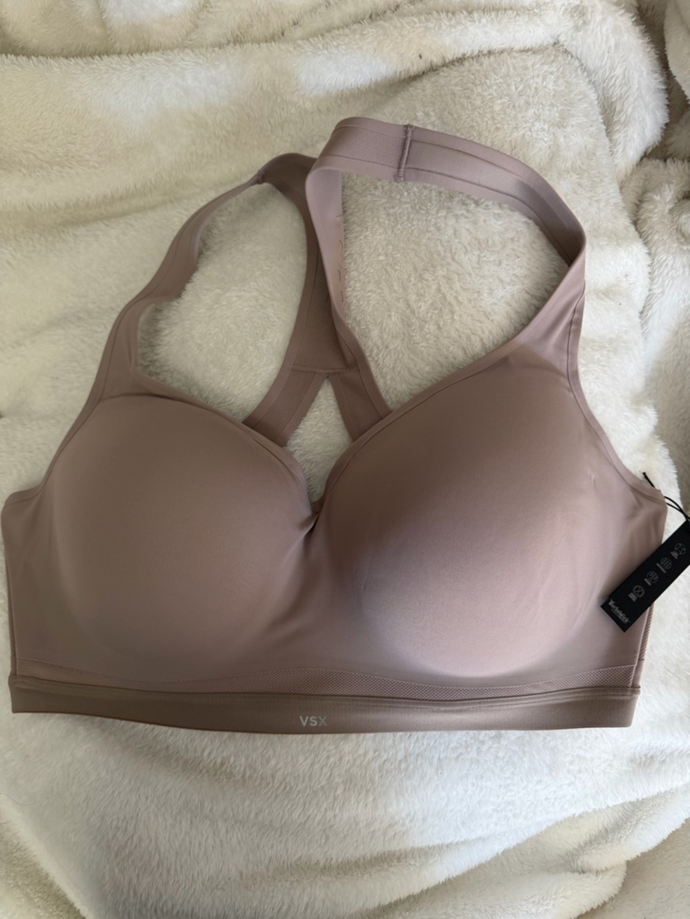 Incredible max Victoria secret VSX high support molded sports bra Sand 40DDD NWT
